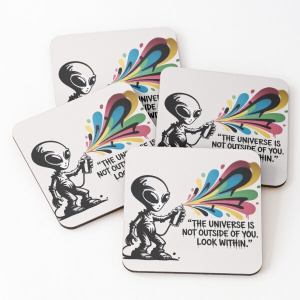 Item preview, Banksy Style Alien - The Universe Is Not Outside You. Look Within. designed and sold by 123ks.