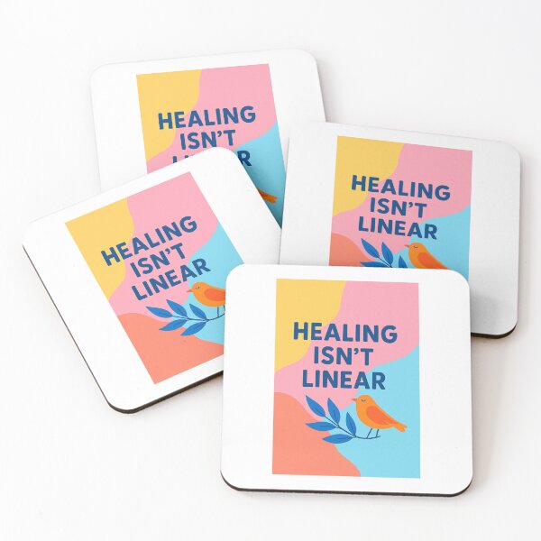 Item preview, Healing Isn’t Linear – Positive Mental Health Poster designed and sold by AnChr90.