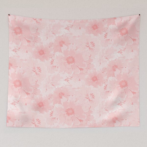 Item preview, Flower Ocean Halfdrop Monochrome Pastel Blush  ff8080 designed and sold by Art in My Loft.