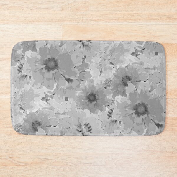 Item preview, Flower Ocean Halfdrop Monochrome Pastel Black designed and sold by Art in My Loft.