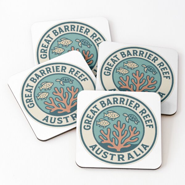 Item preview, Great Barrier Reef Australia Sticker – Vintage Retro Ocean Design with Corals, Fish & Turtle designed and sold by pod24.