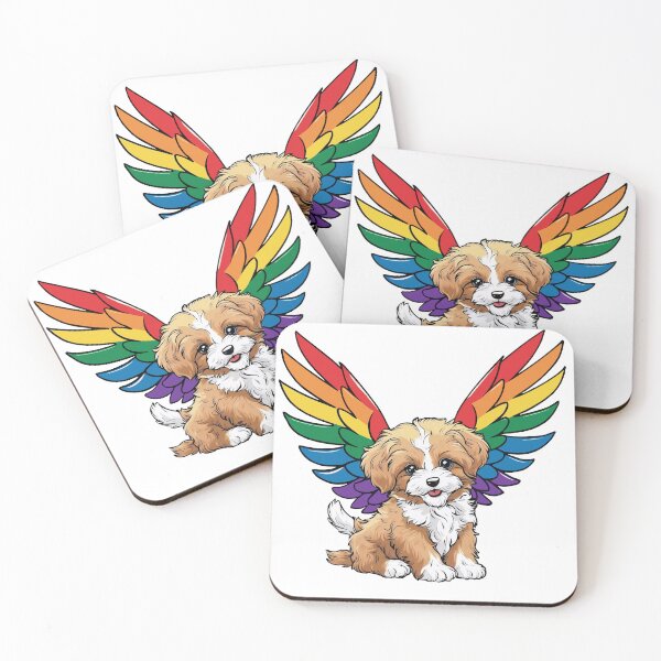 Item preview, Cute Dog with Rainbow Wings – LGBTQ+ Pride Cute Design designed and sold by Travelslightly.