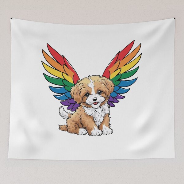 Item preview, Cute Dog with Rainbow Wings – LGBTQ+ Pride Cute Design designed and sold by Travelslightly.