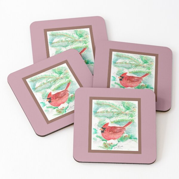 Item preview, Snow Cardinal - watercolor painting designed and sold by Annie Mason Art.