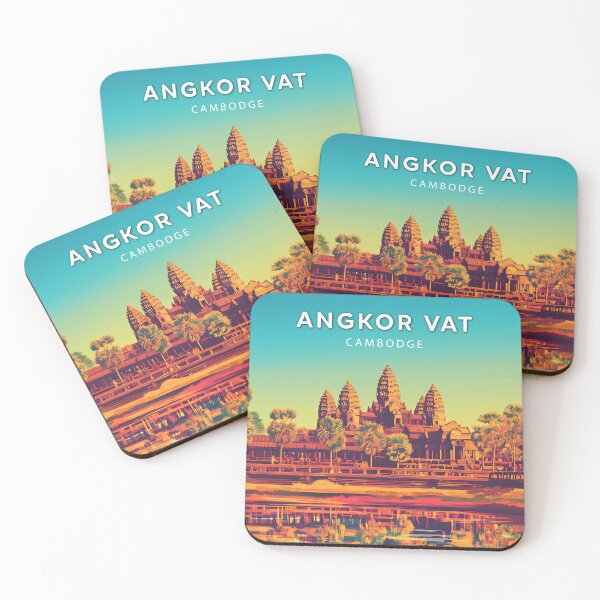 Item preview, Angkor Wat, Siem Reap, Cambodia, Poster, Vintage, pastel, poster designed and sold by NicePlaza.