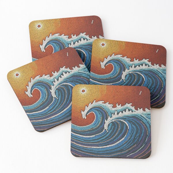 Item preview, Aboriginal Inspired Dot Art - With Big Waves  designed and sold by GrinGalore.