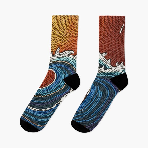Item preview, Aboriginal Inspired Dot Art - With Big Waves  designed and sold by GrinGalore.