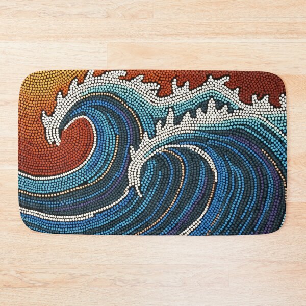 Item preview, Aboriginal Inspired Dot Art - With Big Waves  designed and sold by GrinGalore.