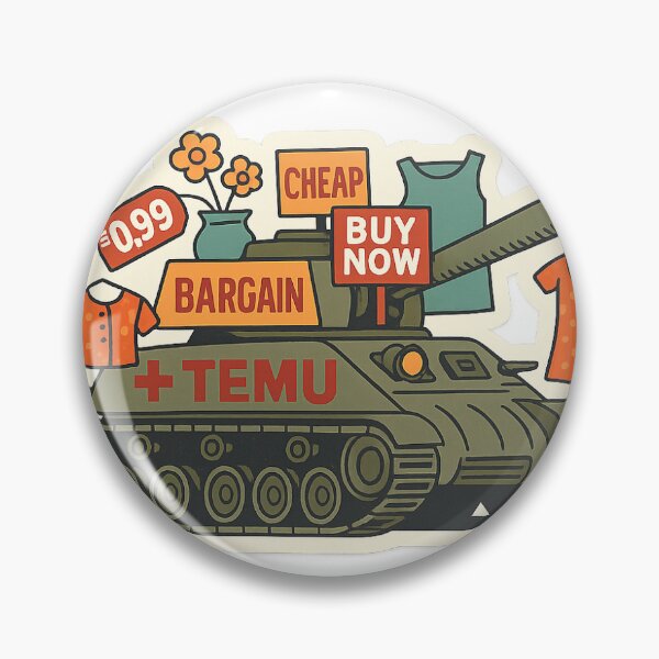 Item preview, Shopping war tank sticker  designed and sold by Taika Tori Art .