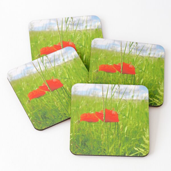 Item preview, Summer meadow with poppies under dramatic sky designed and sold by rolfzogg.