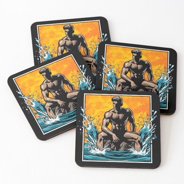 Item preview, Man Sitting on a Rock Being Splashed by Waves designed and sold by Ghost on Toast.