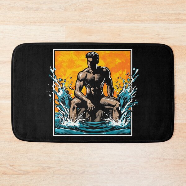 Item preview, Man Sitting on a Rock Being Splashed by Waves designed and sold by Ghost on Toast.