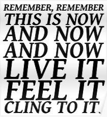 Sylvia Plath quote - be here now Poster