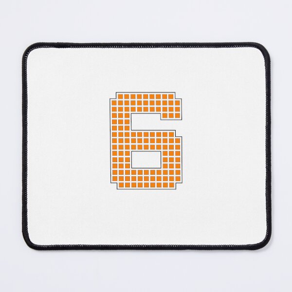Item preview, Number 6 - Orange Pixel Block Character designed and sold by PixelGlyphs.