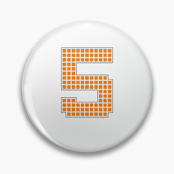 Item preview, Number 5 - Orange Pixel Block Character designed and sold by PixelGlyphs.
