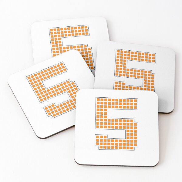 Item preview, Number 5 - Orange Pixel Block Character designed and sold by PixelGlyphs.