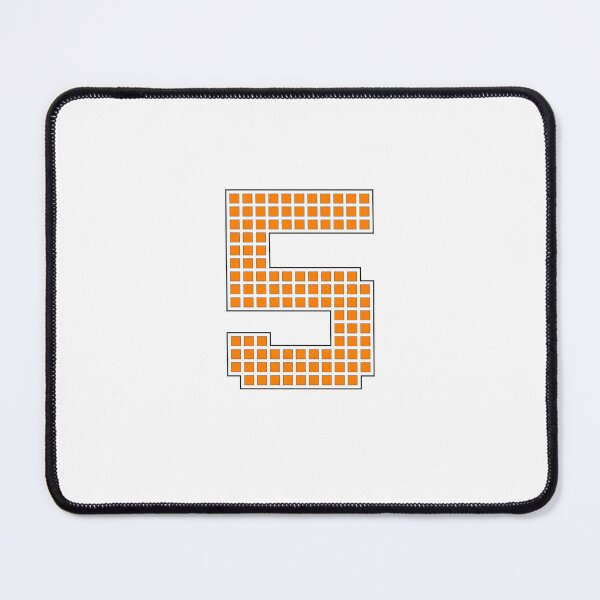 Item preview, Number 5 - Orange Pixel Block Character designed and sold by PixelGlyphs.