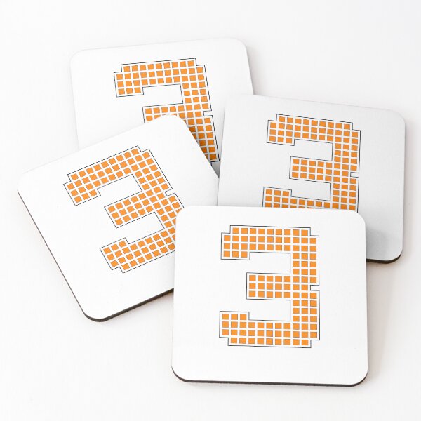 Item preview, Número 3 - Personaje de bloque de píxeles naranja designed and sold by PixelGlyphs.