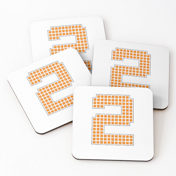 Item preview, Number 2 - Orange Pixel Block Character designed and sold by PixelGlyphs.