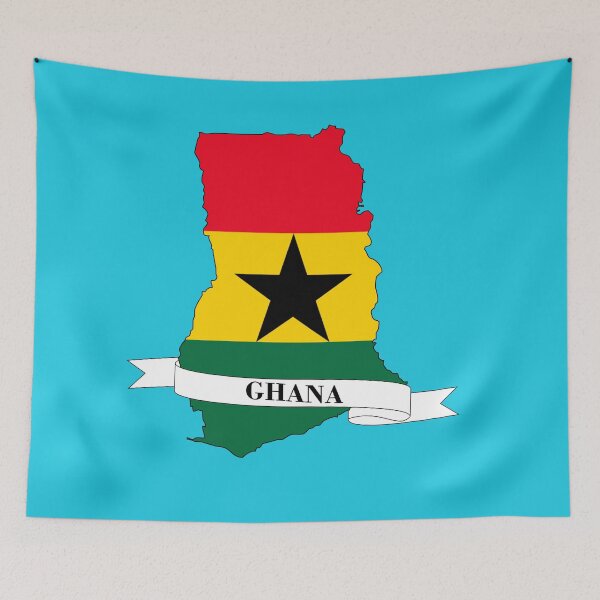 Item preview, Flag map of Ghana designed and sold by visual adventures.