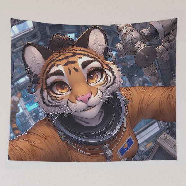 Item preview, Astronaut Tigress Inside the Space Station designed and sold by nikkolaus.