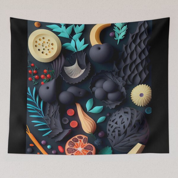 Item preview, 3D Superfood Symphony - Healthy Foods Paper Art designed and sold by ShadowAndSlate.