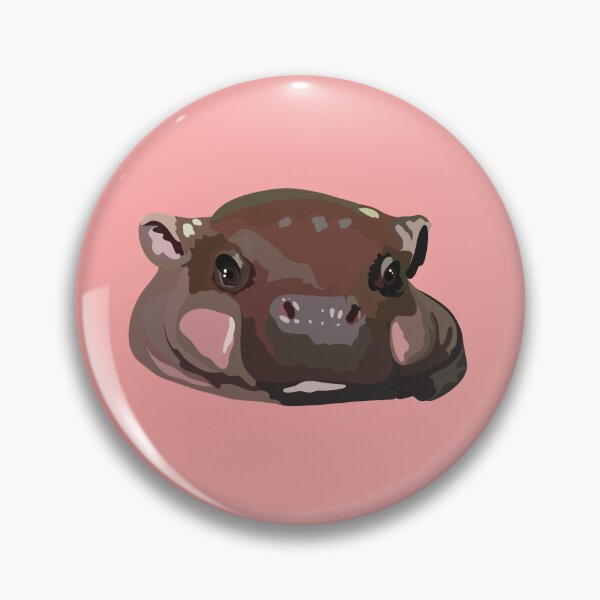 Item preview, P is for Pygmy Hippo, , Cute Hippo Illustration – Funny Animal Art for Hippo Lovers designed and sold by PrettylittlepastelUk.