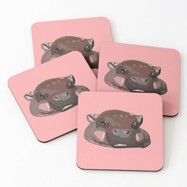 Item preview, P is for Pygmy Hippo, , Cute Hippo Illustration – Funny Animal Art for Hippo Lovers designed and sold by PrettylittlepastelUk.