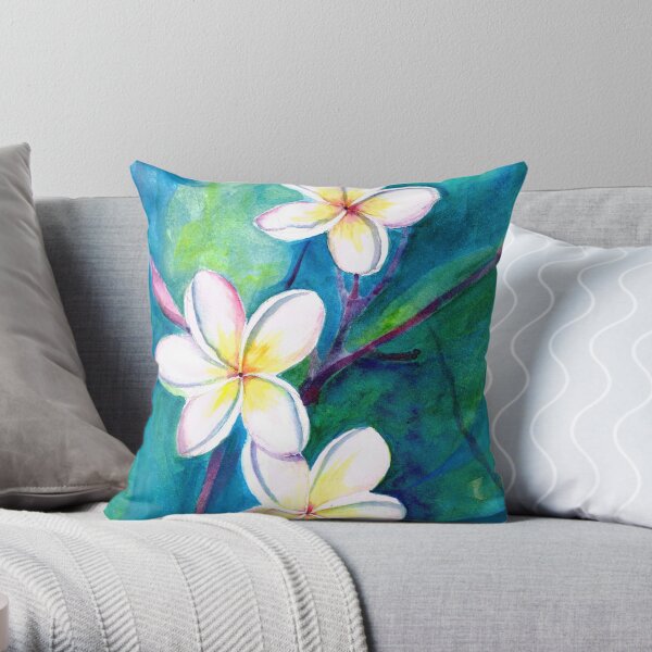 Frangipani Throw Pillow