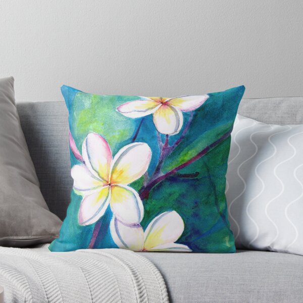 Frangipani Throw Pillow