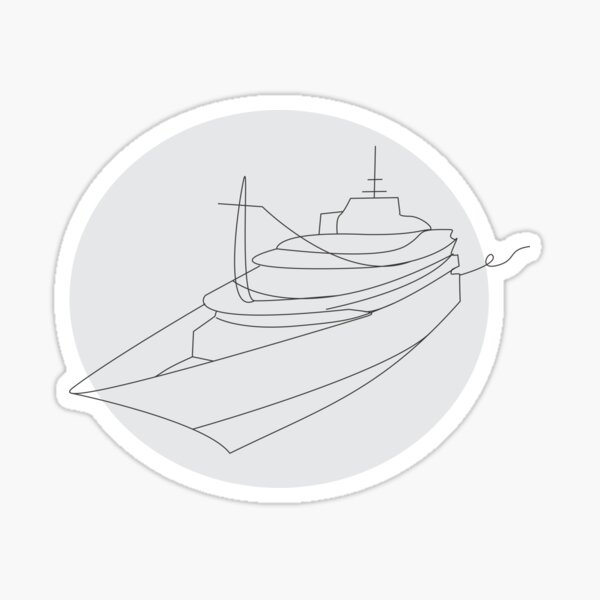 Item preview, Yacht line art designed and sold by Resonare.