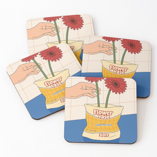 Item preview, Quirky Flower Vase Illustration – Pop Art Style with Red Daisies designed and sold by weirdfishes123.