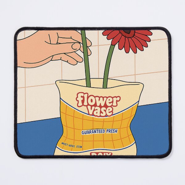 Item preview, Quirky Flower Vase Illustration – Pop Art Style with Red Daisies designed and sold by weirdfishes123.