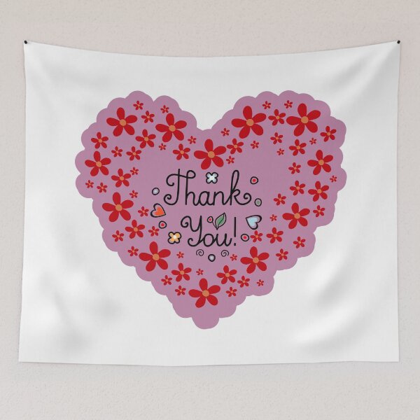 Item preview, Heart Floral | thank you design | red flowers draw | Heart and Flowers Thank You designed and sold by PnrArtDesign.