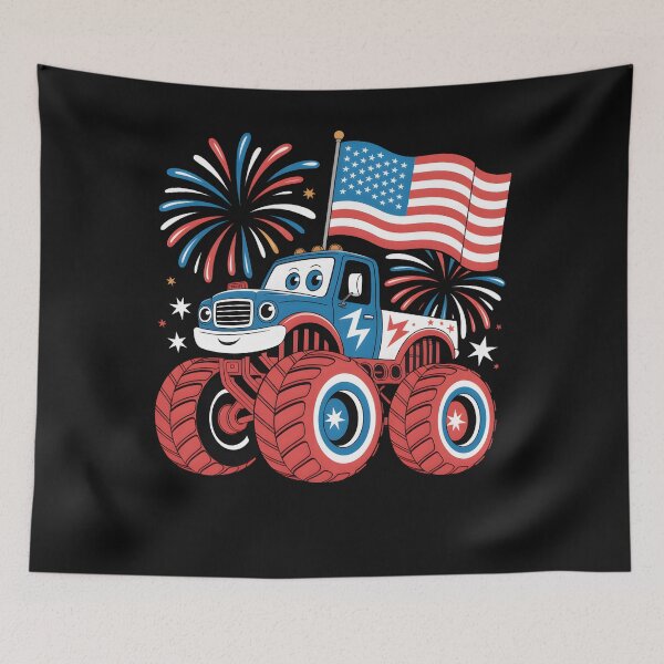 Item preview, Independence Day Monster Truck Toddler Boy Patriotic Kids designed and sold by clothesy7.