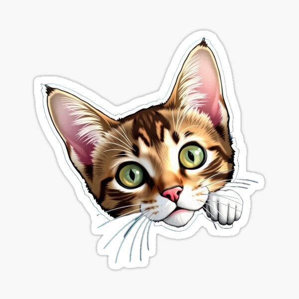 Artikel-Vorschau von Autofensteraufkleber „Neugierige Katze guckt“, designt und verkauft von Gscode.