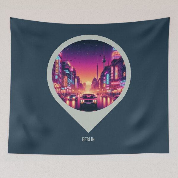 Item preview, Berlin 80s Retro Cityscape Design – Vintage Aesthetic for Clothing, Accessories & Urban Lovers designed and sold by knalpot-design.