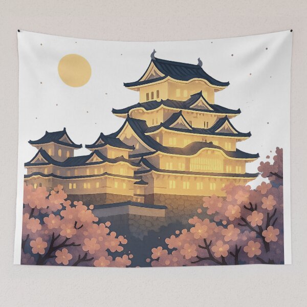 Item preview, Moonlit Himeji Castle – Sakura Night Glow designed and sold by NipponPop.