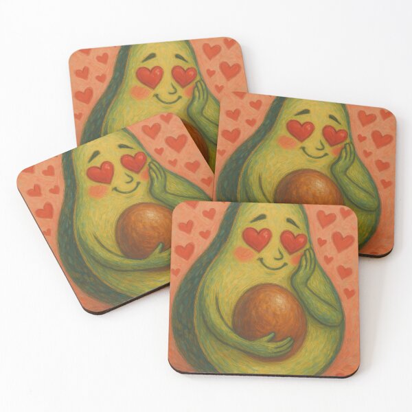 Item preview, Love-Struck Avocado – Cute Heart-Eyes Avo Art designed and sold by Cuddly-Cottons.