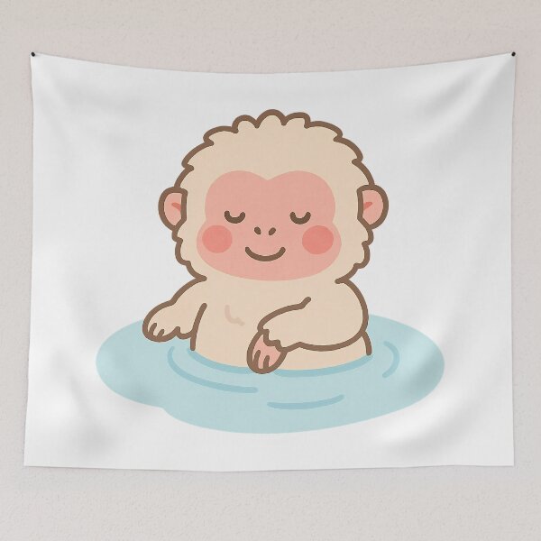 Item preview, Kawaii Snow Monkey – Onsen Relaxation designed and sold by NipponPop.