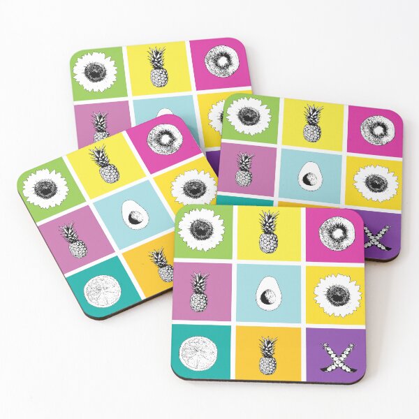 Item preview, Modern monochrome Fruits in Colorful Geometric Squares designed and sold by EsvitaDesign.