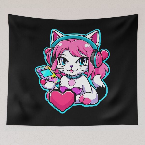 Item preview, Sassy Vaporwave Cat Gamer Aesthetic designed and sold by ChicTrendz.