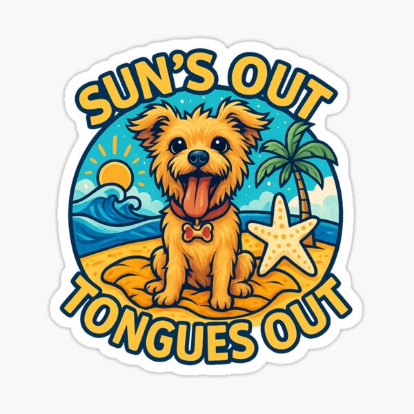 Sun's Out Tongues Out Sticker