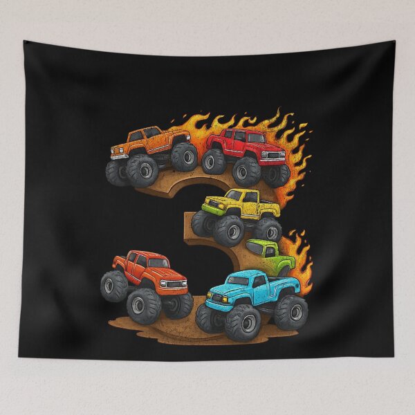 Item preview, 3 Year Old Monster Truck Boy Toddler 3rd Birthday Party Son Toddler designed and sold by BornBorn.