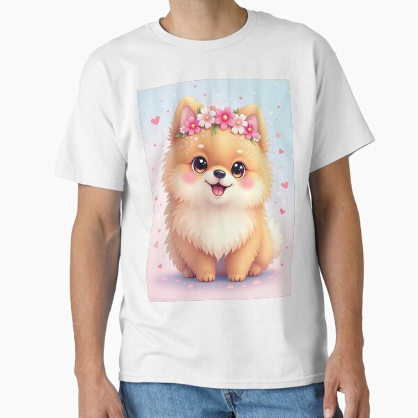 Item preview, Cute Pomeranian with Flower Crown designed and sold by Beamiverse.