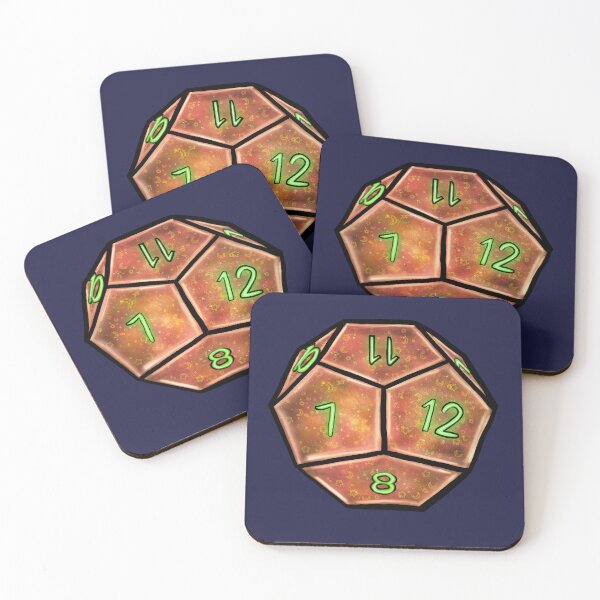 Item preview, Pinky Nebula d12 – Starlit Cosmic DND Dice with Moon & Green Glow designed and sold by madworld123.
