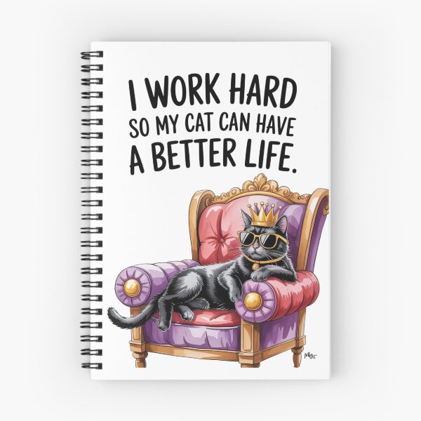 Item preview, I Work Hard So My Cat Can Have a Better Life – Funny Black Cat Throne Art designed and sold by jubileejungle.