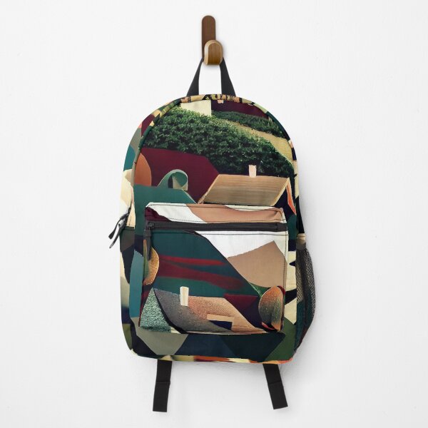 Item preview, Cubist Dreamscape: Abstract Village & Mountain Landscape designed and sold by ShadowAndSlate.