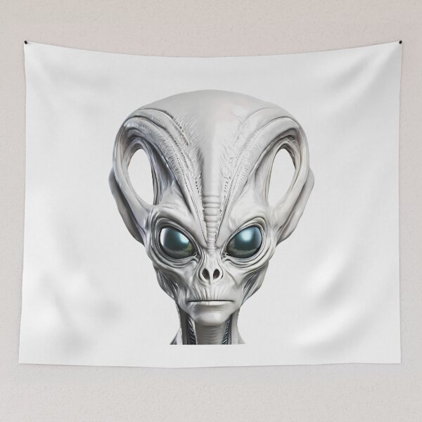 Item preview, Detailed Close-Up of a Grey Alien Head designed and sold by ART ATTACK ZONE.