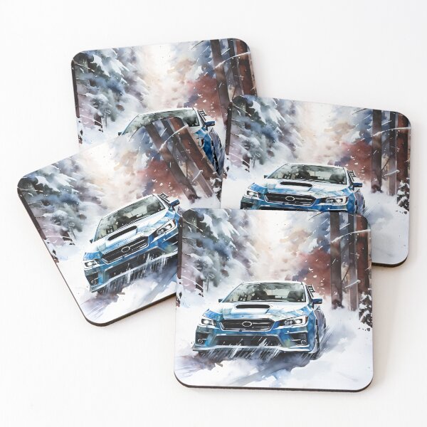 Item preview, Iconic Sports Car Sliding Through Snowy Forest Adventure designed and sold by RevUpDesign.